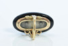 Victorian 14K YG Tested Mourning Ring Black Onyx & Seed Pearls Size 6 Circa 1880
