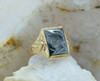 10K Yellow Gold Fine Quality Hematite Roman Soldier Ring Size 10 Circa 1950