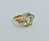 14K Yellow Gold Nicely Designed Lite Brown Quartz Ring Size 6