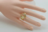 14K Yellow Gold Nicely Designed Lite Brown Quartz Ring Size 6