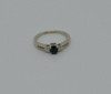 14K WG "Past, Present, Future" Sapphire and Diamond Ring size 6.25