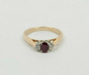 14K Yellow Gold 3 Stone Ruby and Diamond Ring Circa 1980 Size 6