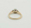 14K Yellow Gold 3 Stone Ruby and Diamond Ring Circa 1980 Size 6