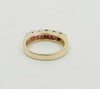 14K Yellow Gold 1 ct tw Ruby 5 Stone Ring Size 6.25,Circa 1980