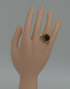 14K Yellow Gold 5 ct Round Amethyst Cocktail Ring Size 7