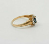 14K YG 1 ct tw Sapphire and Diamond Halo Ring Circa 1980 Size 6