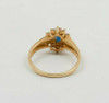 14K YG 1 ct tw Sapphire and Diamond Halo Ring Circa 1980 Size 6