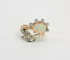 18K Yellow Gold Opal and Diamond Floral design Ring Circa 1950, Size 2