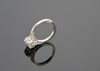 18K White Gold Diamond Halo Engagement Ring, Size 4