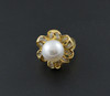 18K Yellow Gold Superb Pearl and Diamond Ring Circa 1960, Size 4.75