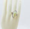 Platinum Opal and Diamond Cocktail Ring with 48 Diamonds Circa 1950 , size 8.75