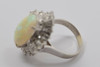 Platinum Opal and Diamond Cocktail Ring with 48 Diamonds Circa 1950 , size 8.75