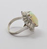 Platinum Opal and Diamond Cocktail Ring with 48 Diamonds Circa 1950 , size 8.75