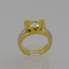 18K Yellow Gold and Platinum Diamond Ring 1+ ct., Size 7