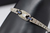 Art Deco 18K White Gold Diamond and Sapphire Bracelet, circa 1925