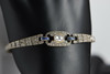 Art Deco 18K White Gold Diamond and Sapphire Bracelet, circa 1925