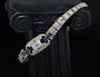 Art Deco 18K White Gold Diamond and Sapphire Bracelet, circa 1925