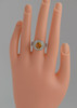 14K White Gold Diamond Halo and Orange Sapphire Ring, Size 7.5