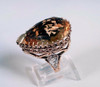 14K Yellow Gold Large Pear Shaped Citrine Ring w/2 Side Diamonds, size 5.25