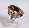 14K Yellow Gold Large Pear Shaped Citrine Ring w/2 Side Diamonds, size 5.25