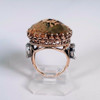 14K Yellow Gold Large Pear Shaped Citrine Ring w/2 Side Diamonds, size 5.25