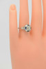 18K Vintage Superb White Gold Diamond & Sapphire Ring Circa 1920, Size 6.5