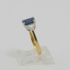 18K Yellow Gold Superb Quality Sapphire and Diamond Ring, size 8