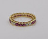 18K Yellow Gold Ruby and Diamond Eternity Band 3 ct. tw., size 6.25