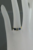 14K White Gold Diamond and Sapphire 3 Stone Ring, Size 6