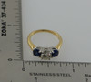 14K White Gold Diamond and Sapphire 3 Stone Ring, Size 6