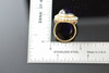 14K Yellow Gold Large Cabochon Ring Surrounded by Seed Pearls, 1940's Size 6.5