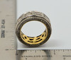 Silver and Gold Native Cut Diamond Band app. 5.0 ct. tw. Size 7
