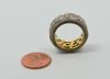 Silver and Gold Native Cut Diamond Band app. 5.0 ct. tw. Size 7