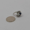 14K White Gold Diamond and Sapphire Ring Circa 1950, Size 7