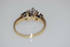 14K Yellow and White Gold Oval Diamond and Sapphire Ring, size 6