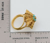 18K Yellow Gold Turquoise and Ruby High Dome Ring Circa 1950, Size 6.75