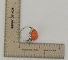 14K White Gold Orange Red Coral cameo Ring Circa 1930, Size 6.75