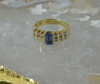 14K Yellow Gold Tanzanite and Diamond Ring 1ct+ tw Size 6 Circa 1990