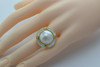 14K Yellow Mabe Pearl & Mother of Pearl Ring Size 7 Circa 1990