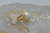 14K Yellow Mabe Pearl & Mother of Pearl Ring Size 7 Circa 1990