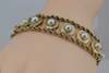 14K YG Rope Twist Bracelet with Pearls Unique Well Made Vintage Circa 1950