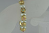 Vintage 14K Yellow Gold Pearl Ruby Turquoise Bracelet 6.75" Length Circa 1950