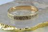 Antique Eduardian 14K Yellow Gold Enameled Hinged Bangle Bracelet Circa 1900