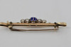Antique 14K Yellow Gold Victorian Faux Jewels Pin Eastlake Stones Circa 1890