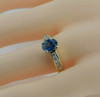 14K Yellow Gold Oval Sapphire & Diamond Ring Size 7 Circa 1990