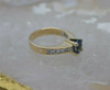 14K Yellow Gold Oval Sapphire & Diamond Ring Size 7 Circa 1990