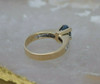 14K Yellow Gold Oval Sapphire & Diamond Ring Size 7 Circa 1990