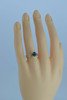 14K Yellow Gold Oval Sapphire & Diamond Ring Size 7 Circa 1990