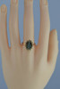 Antique Chrysoberyl Cat's Eye Ring with Seed Pearls Circa 1960 Size 8.5