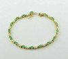 10K YG 4 ct tw Emerald and Diamond Accent Bracelet 7.25" length Circa 1970